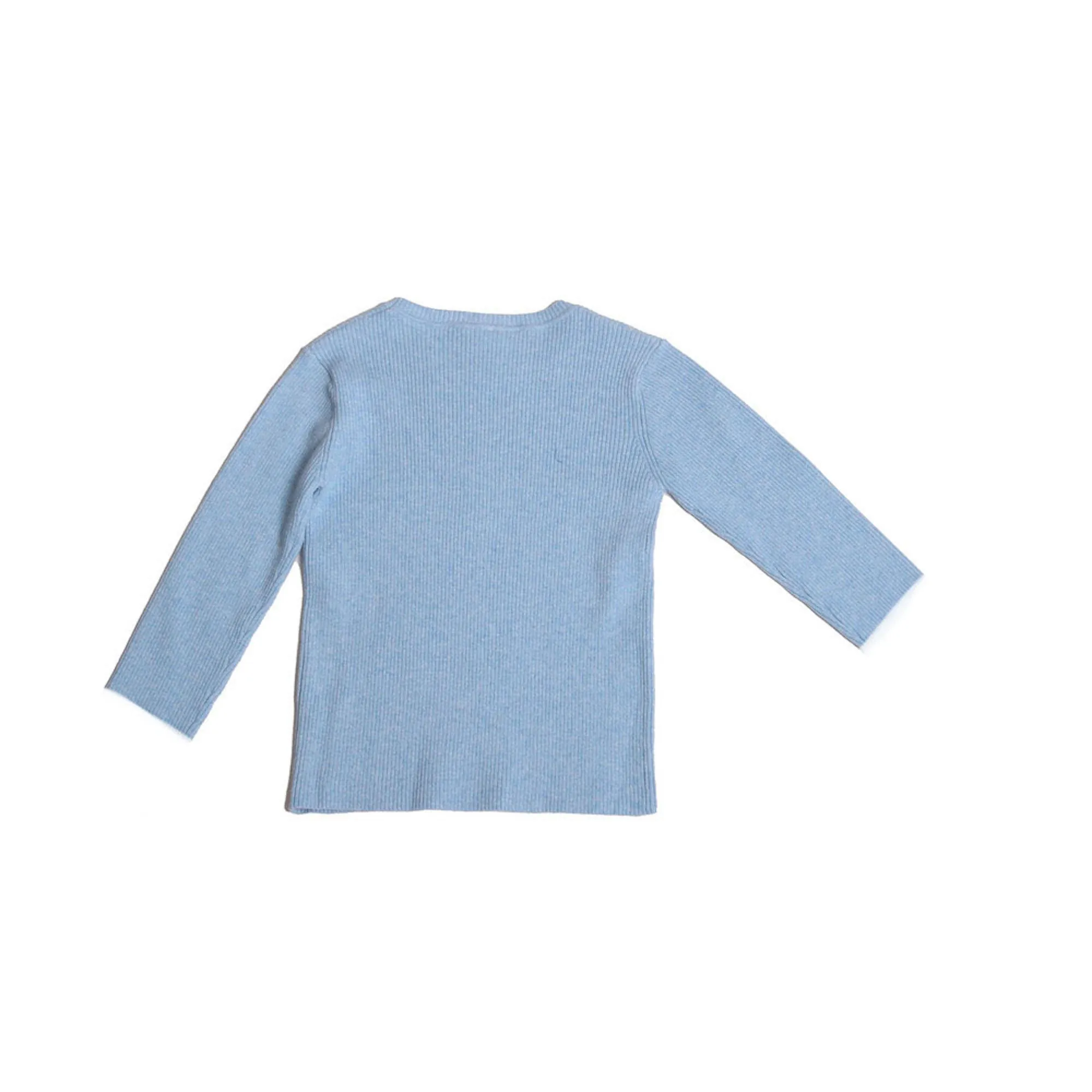 3/4 SLEEVE RIBBED CREW NECK