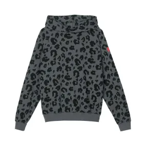 Adult Super Soft Hoodie Grey Leopard and Lightning Bolt