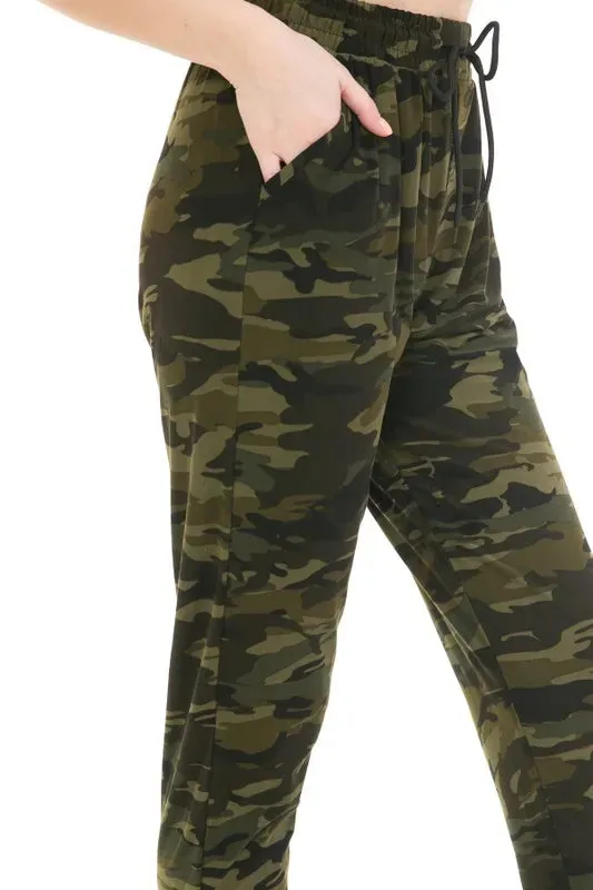 Buttery Soft Camo Joggers with Drawstring