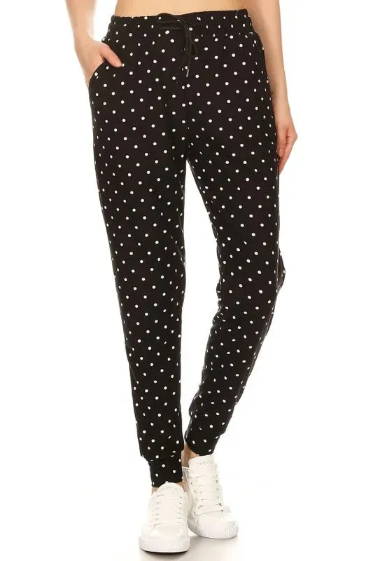 Buttery Soft Polka Dot Joggers with Drawstring