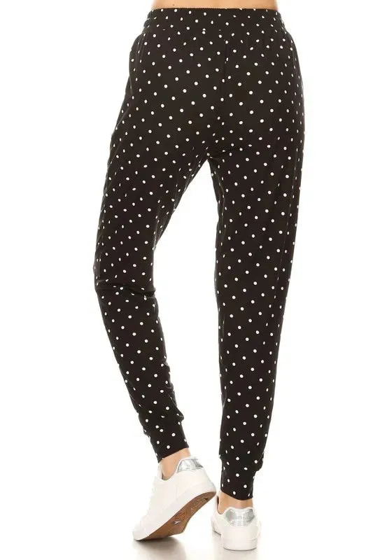 Buttery Soft Polka Dot Joggers with Drawstring