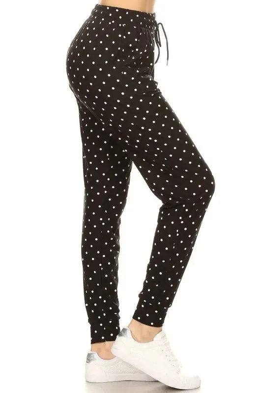 Buttery Soft Polka Dot Joggers with Drawstring