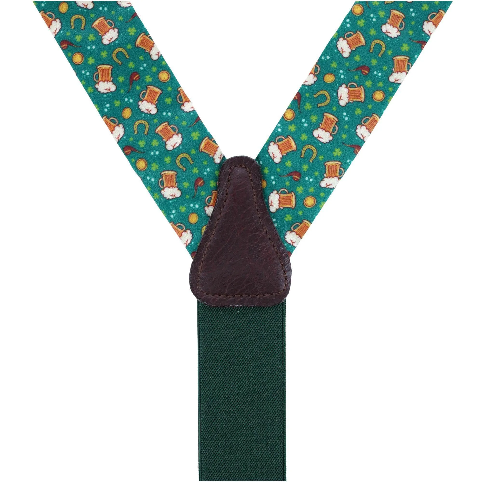 Cheers to St. Patrick's Day Silk Button End Braces