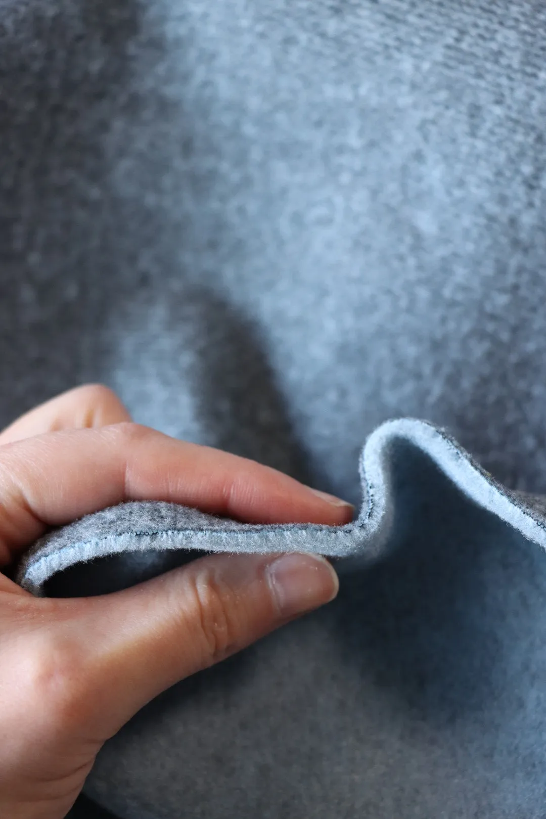 Heathered Welkin Blue Polartec Thermal Pro Double Sided Fleece