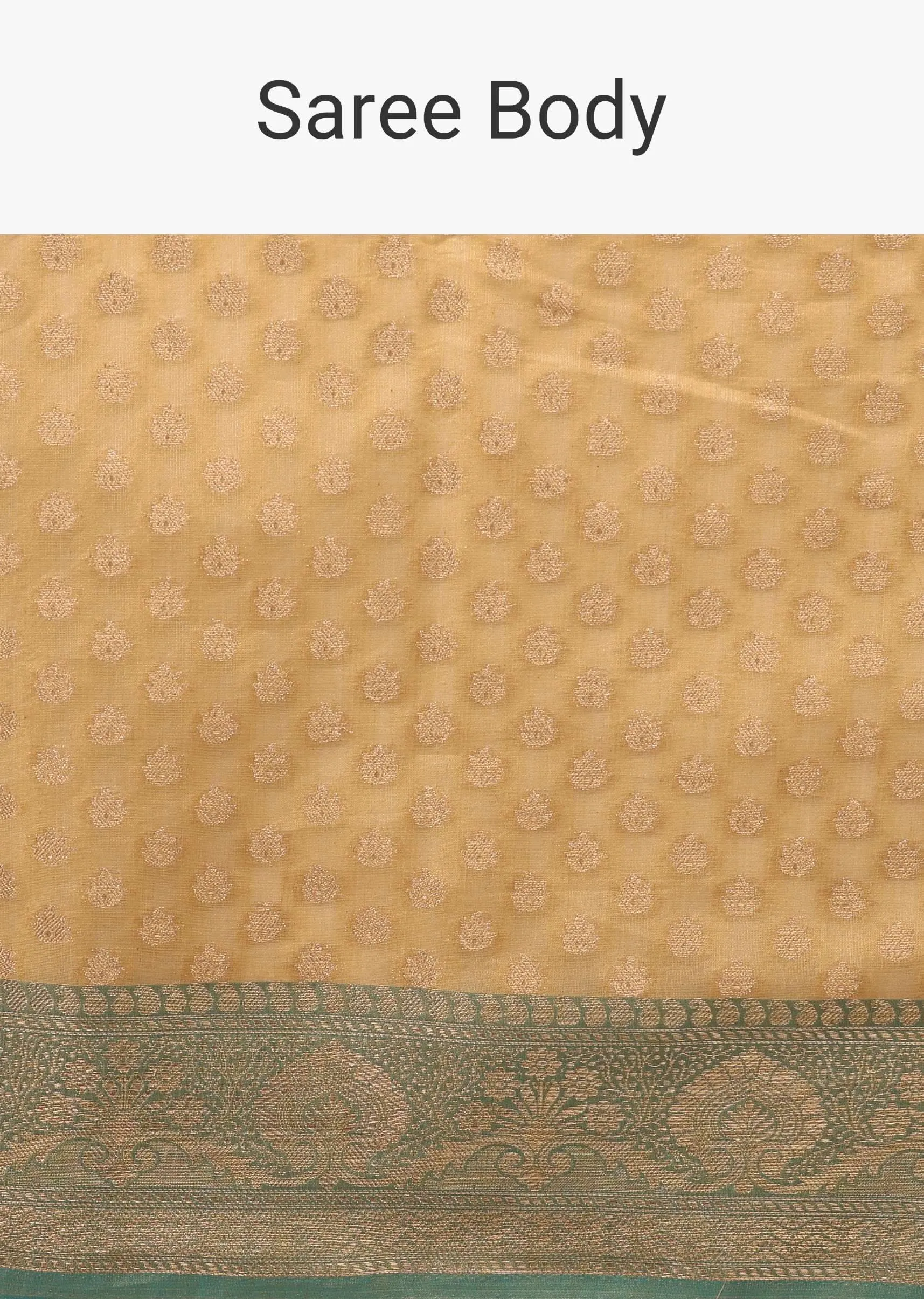 Light Yellow Saree In Banarsi Chanderi And Pure Handloom Cotton