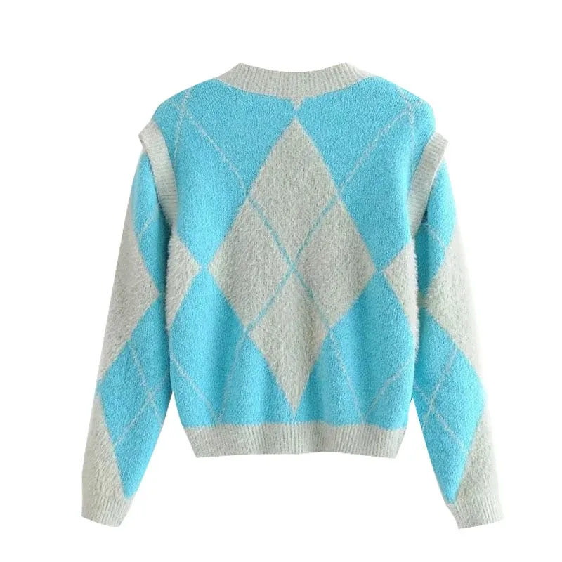LOOSE ARGYLE SWEATER