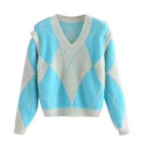 LOOSE ARGYLE SWEATER