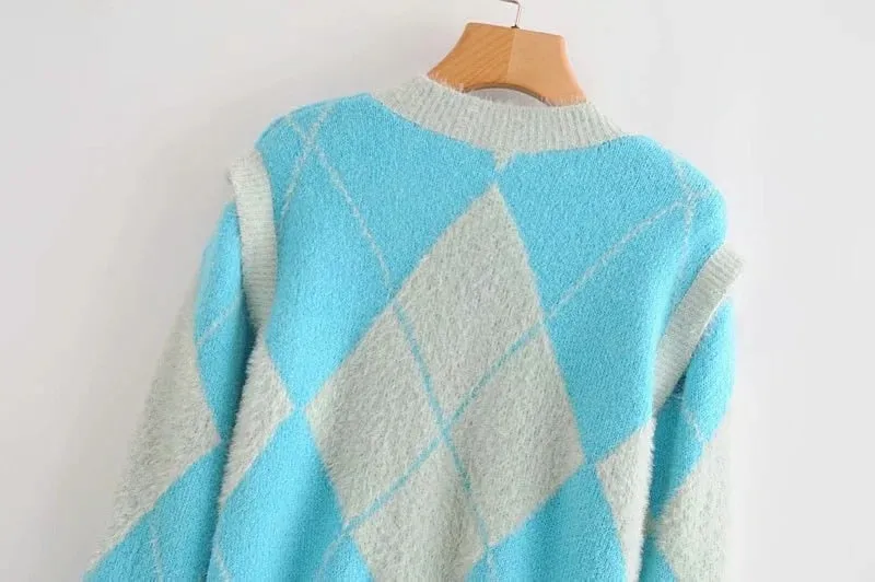 LOOSE ARGYLE SWEATER