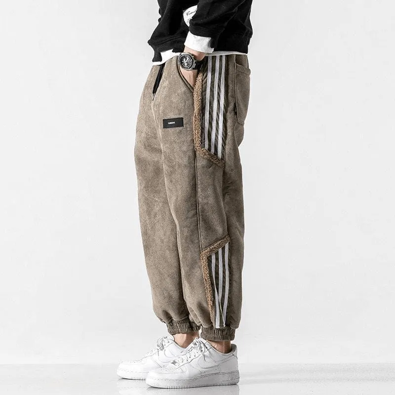 Men's Casual Fleece-Lined Joggers with Side Pockets