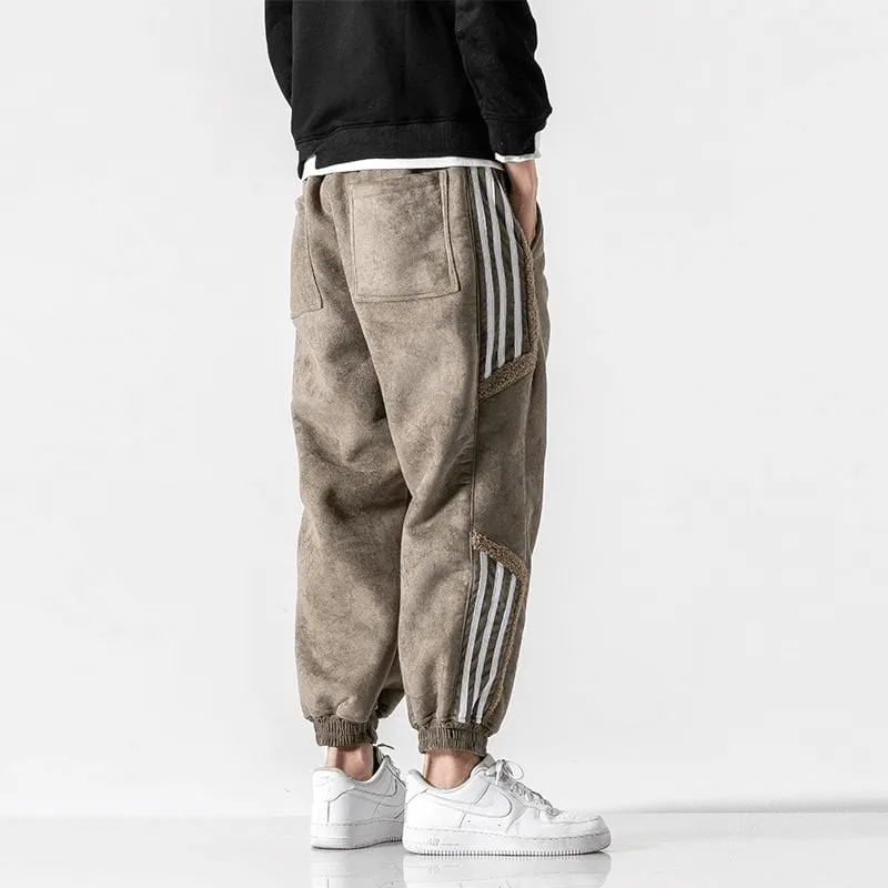 Men's Casual Fleece-Lined Joggers with Side Pockets