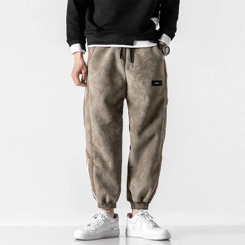 Men's Casual Fleece-Lined Joggers with Side Pockets
