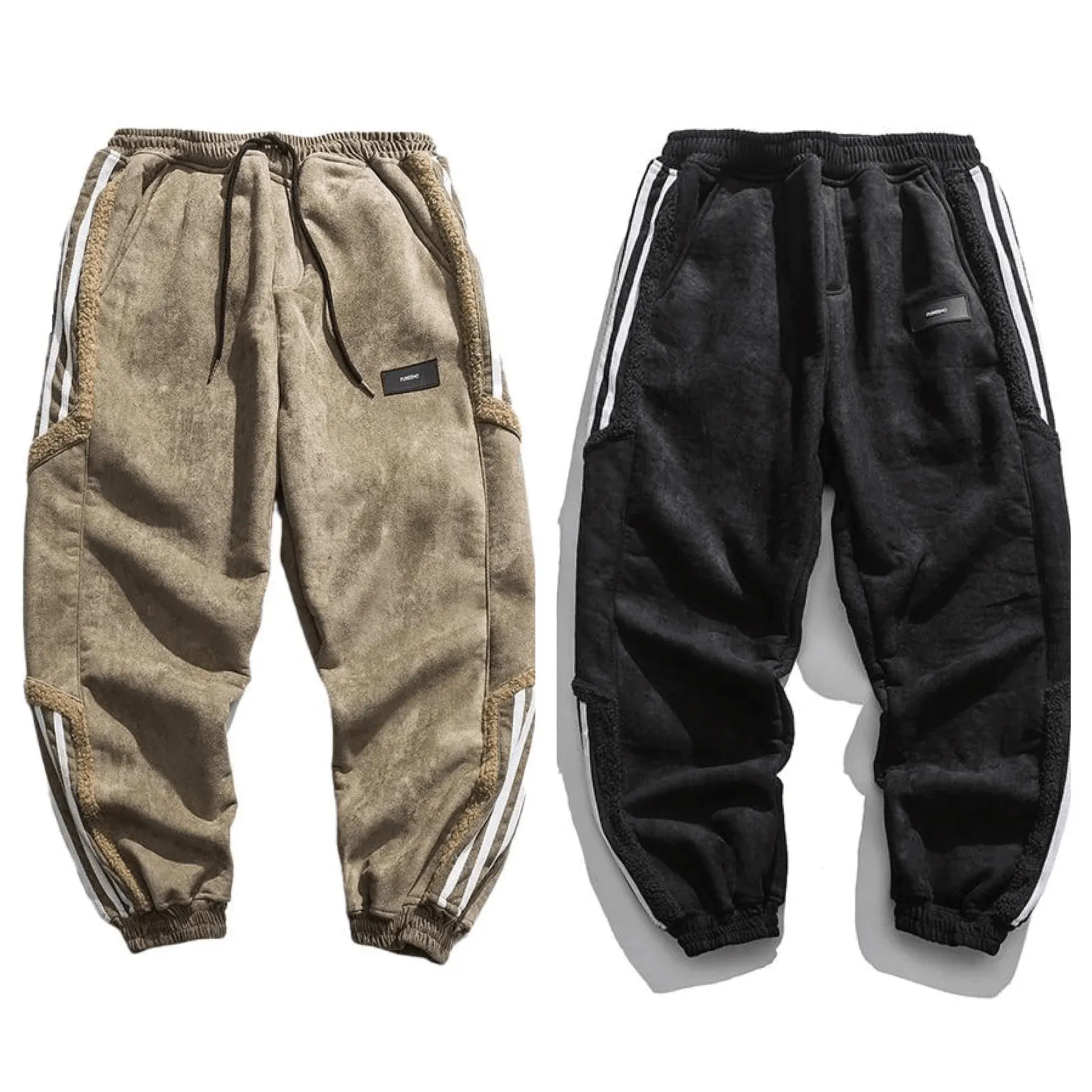 Men's Casual Fleece-Lined Joggers with Side Pockets