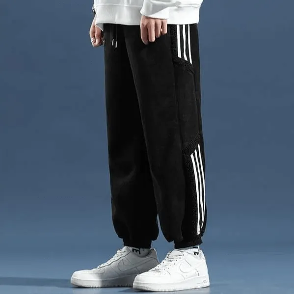 Men's Casual Fleece-Lined Joggers with Side Pockets