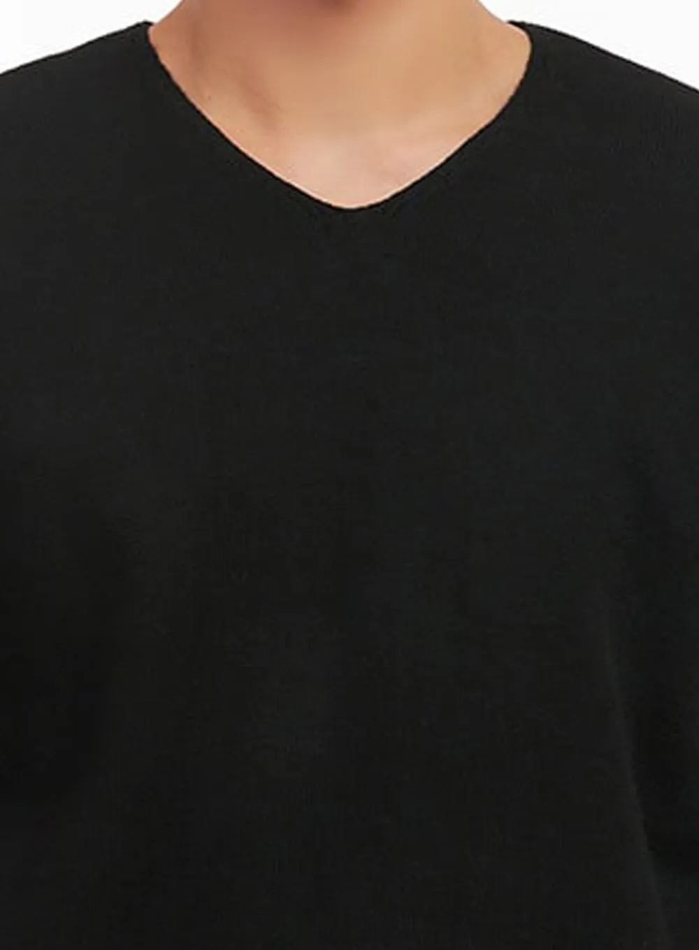 Men's Essential Black V-Neck Sweater IF517