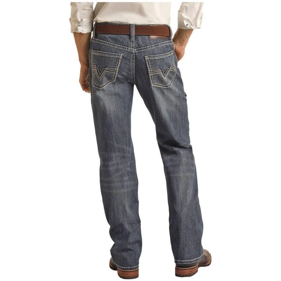 Men's Rock and Roll Relaxed Fit Straight Leg Jeans BM0SD03654