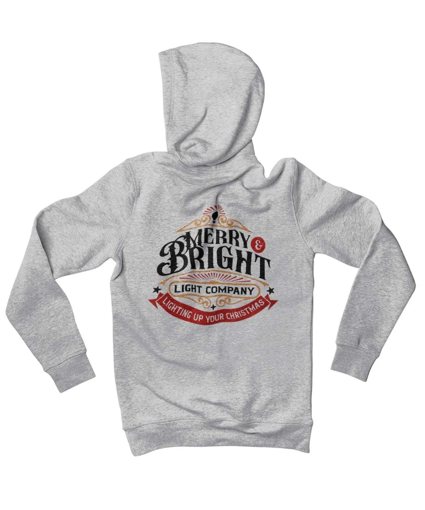Merry Bright Light Company Colour Back Printed Christmas Hoodie