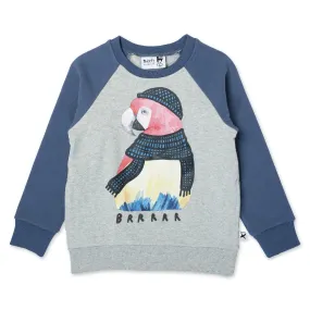 MINTI - WARM PARROT FURRY CREW GREY MARLE/NAVY