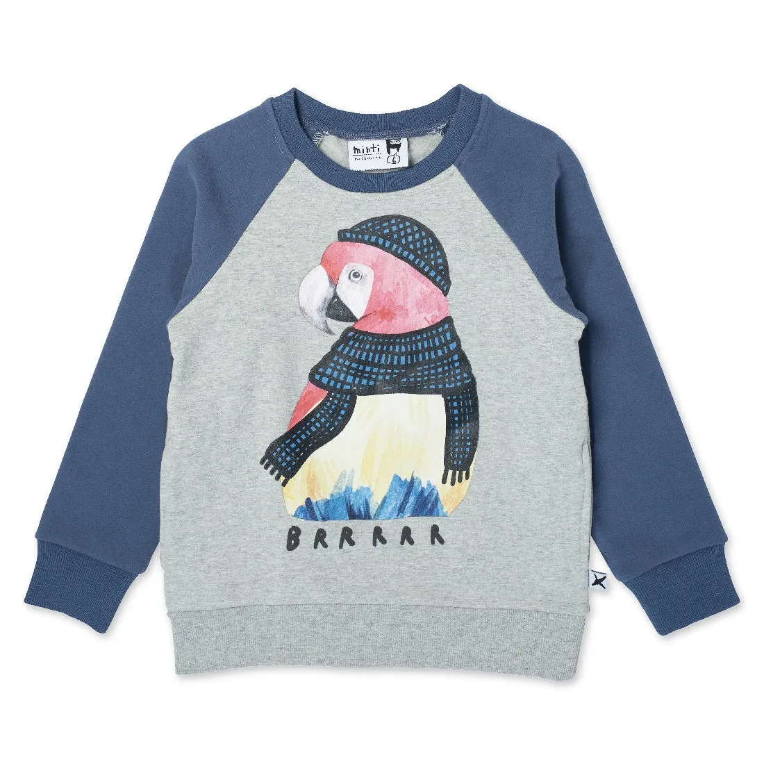 MINTI - WARM PARROT FURRY CREW GREY MARLE/NAVY