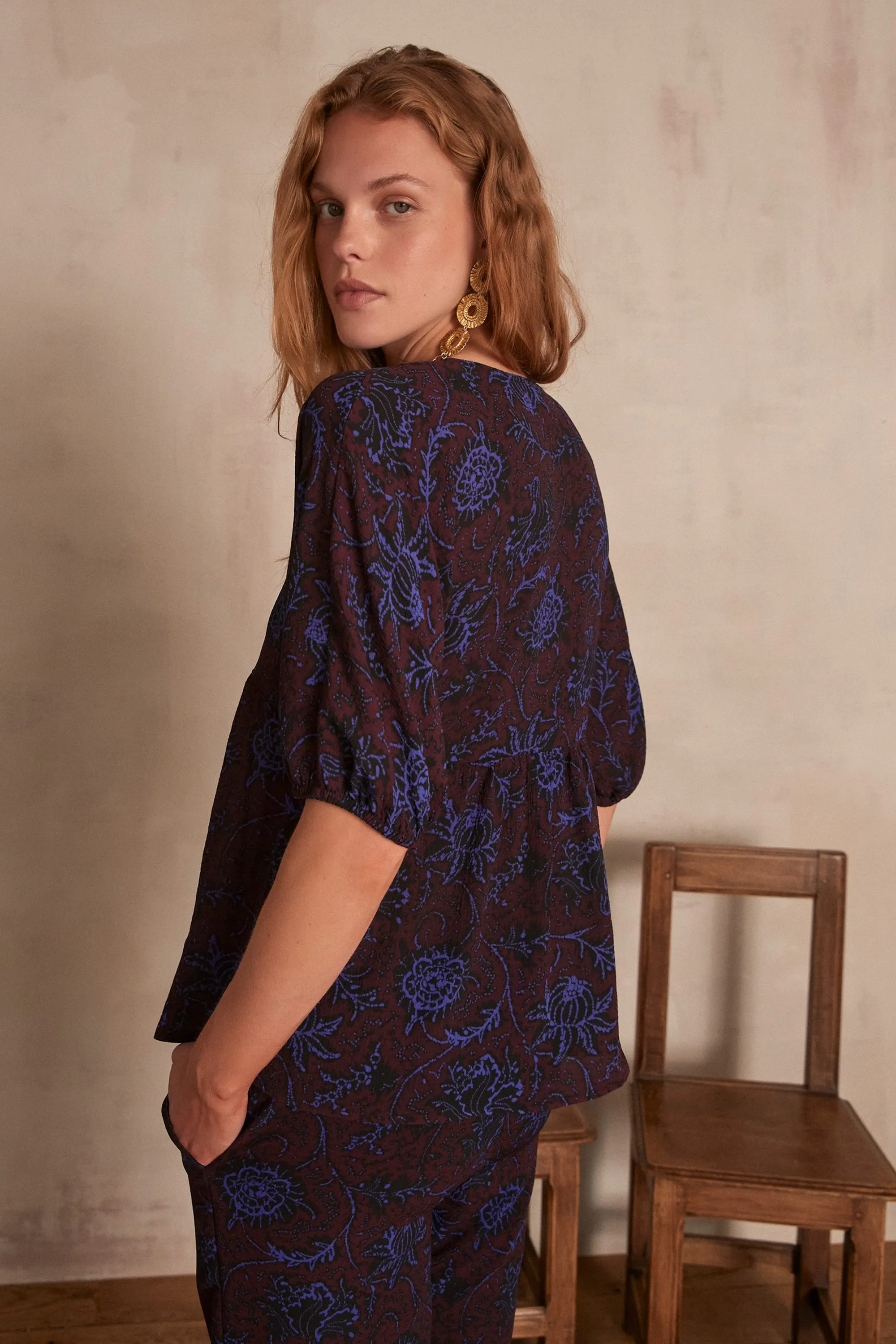 MOLIA BURGUNDY BLOUSE