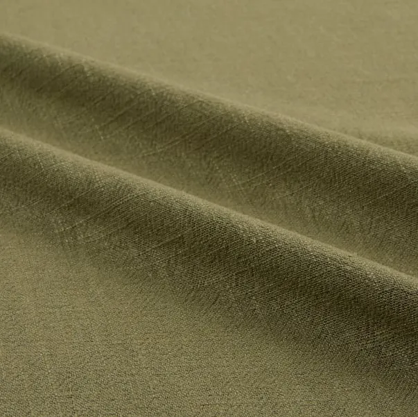 Olive Viscose Linen Slub