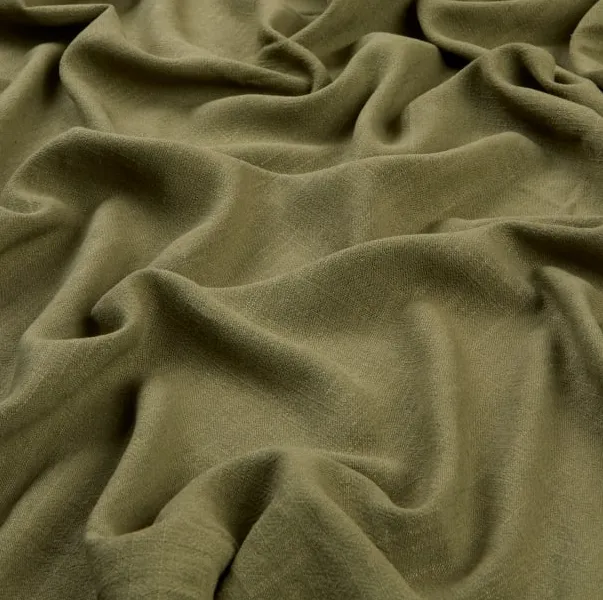Olive Viscose Linen Slub