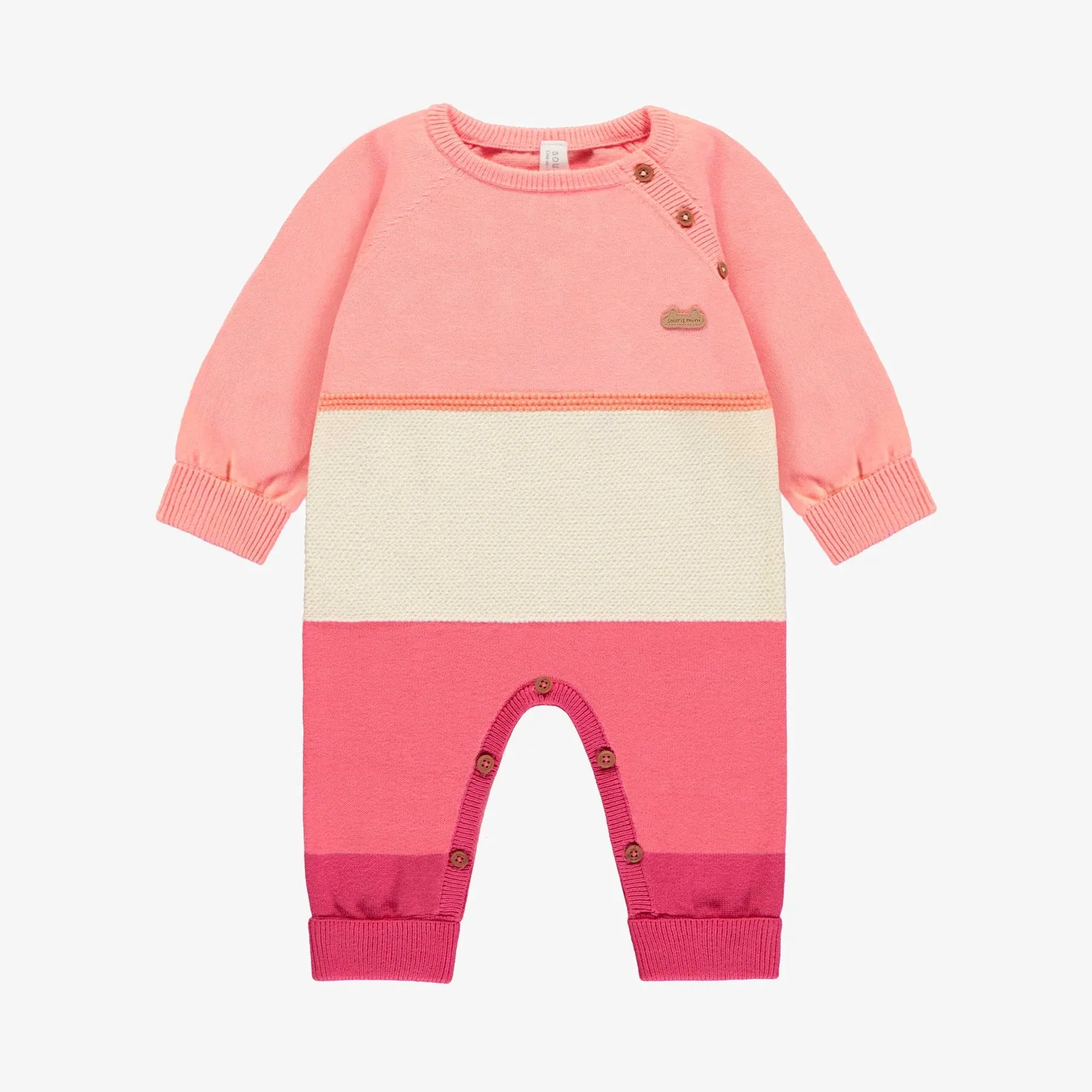 Pink and Cream Knit Romper