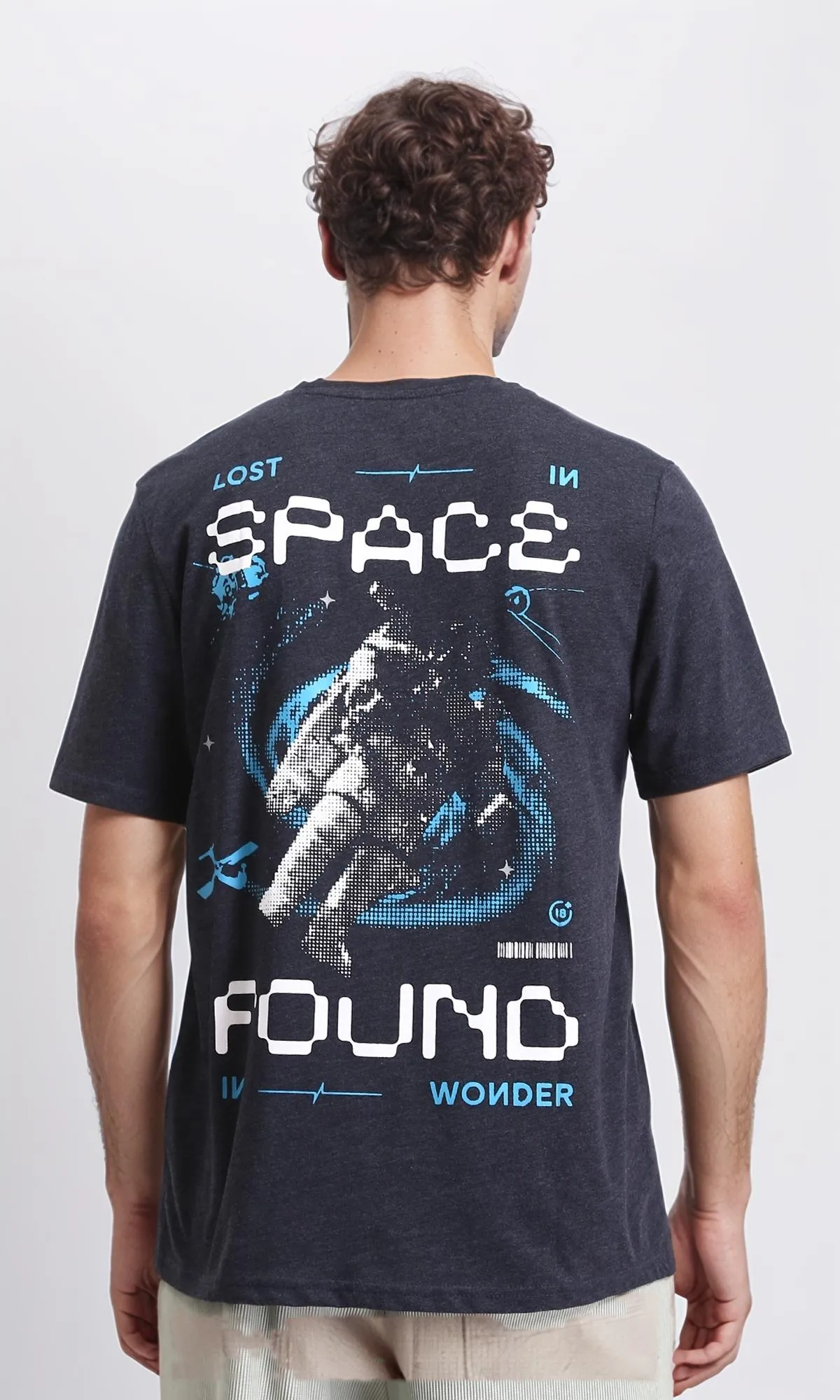 R208583 - Regular Fit Printed Short Sleeves Tee - Heather Charcoal