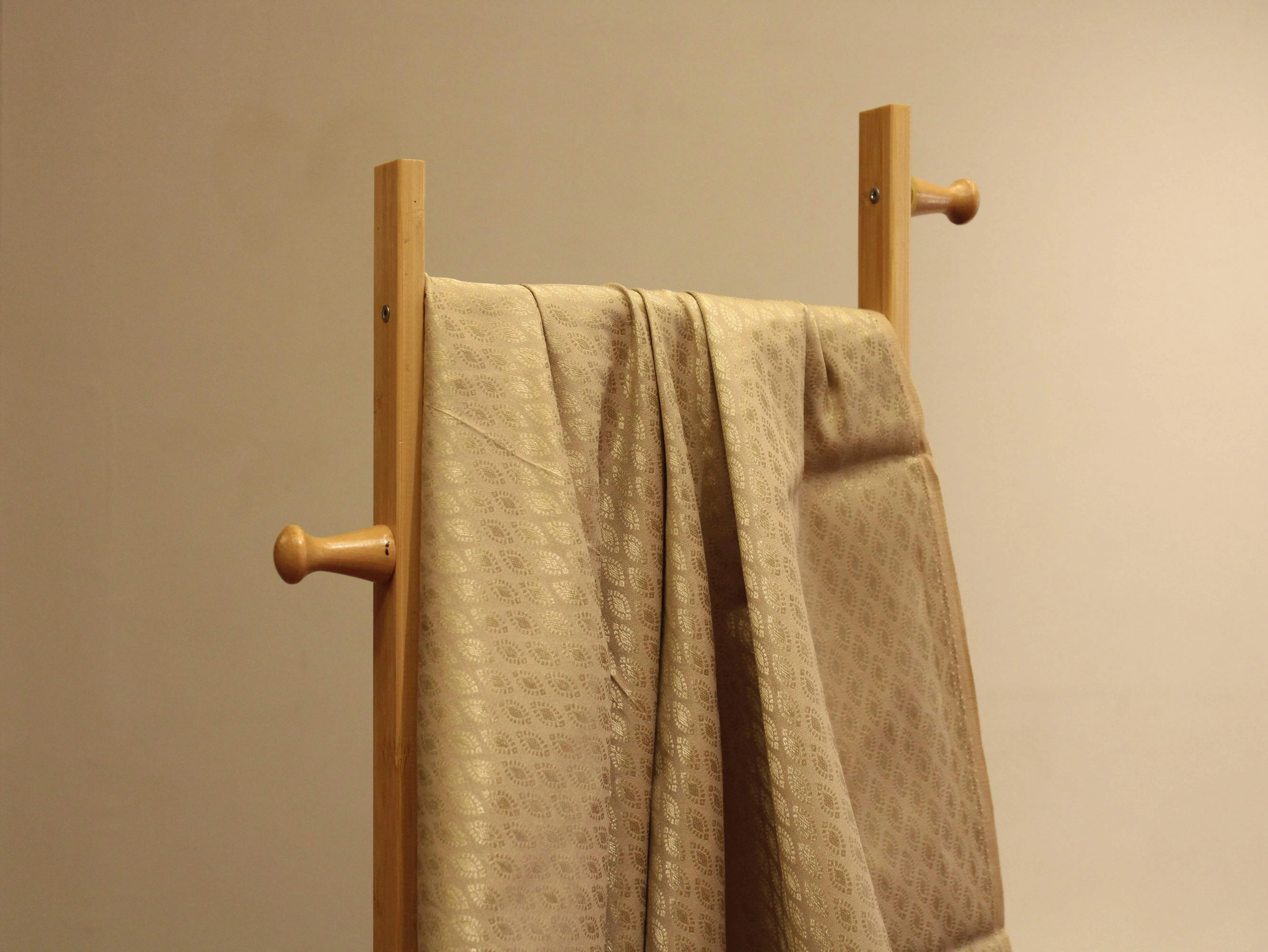 Self Woven Cotton Fabric  - Light Khaki