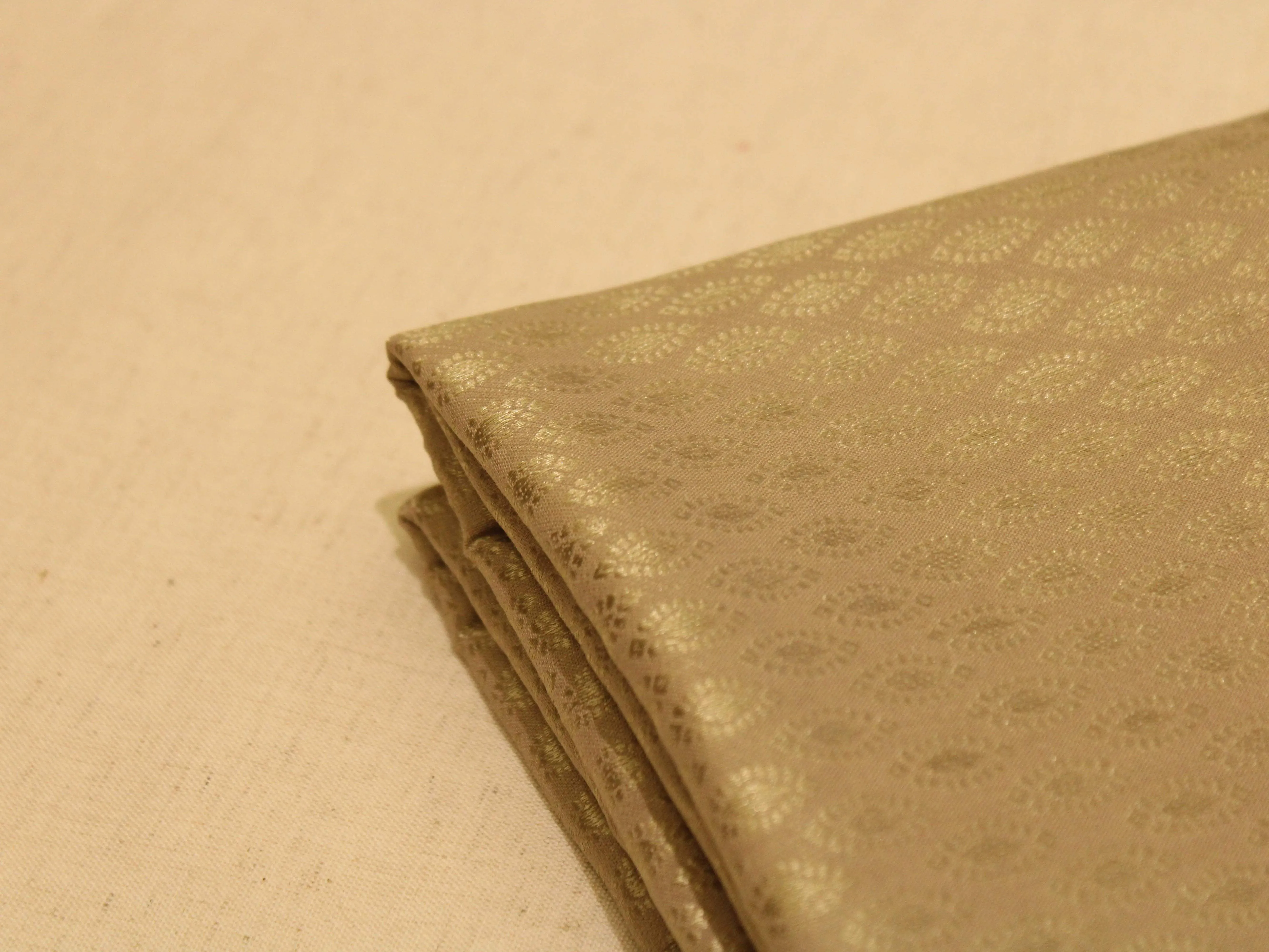 Self Woven Cotton Fabric  - Light Khaki