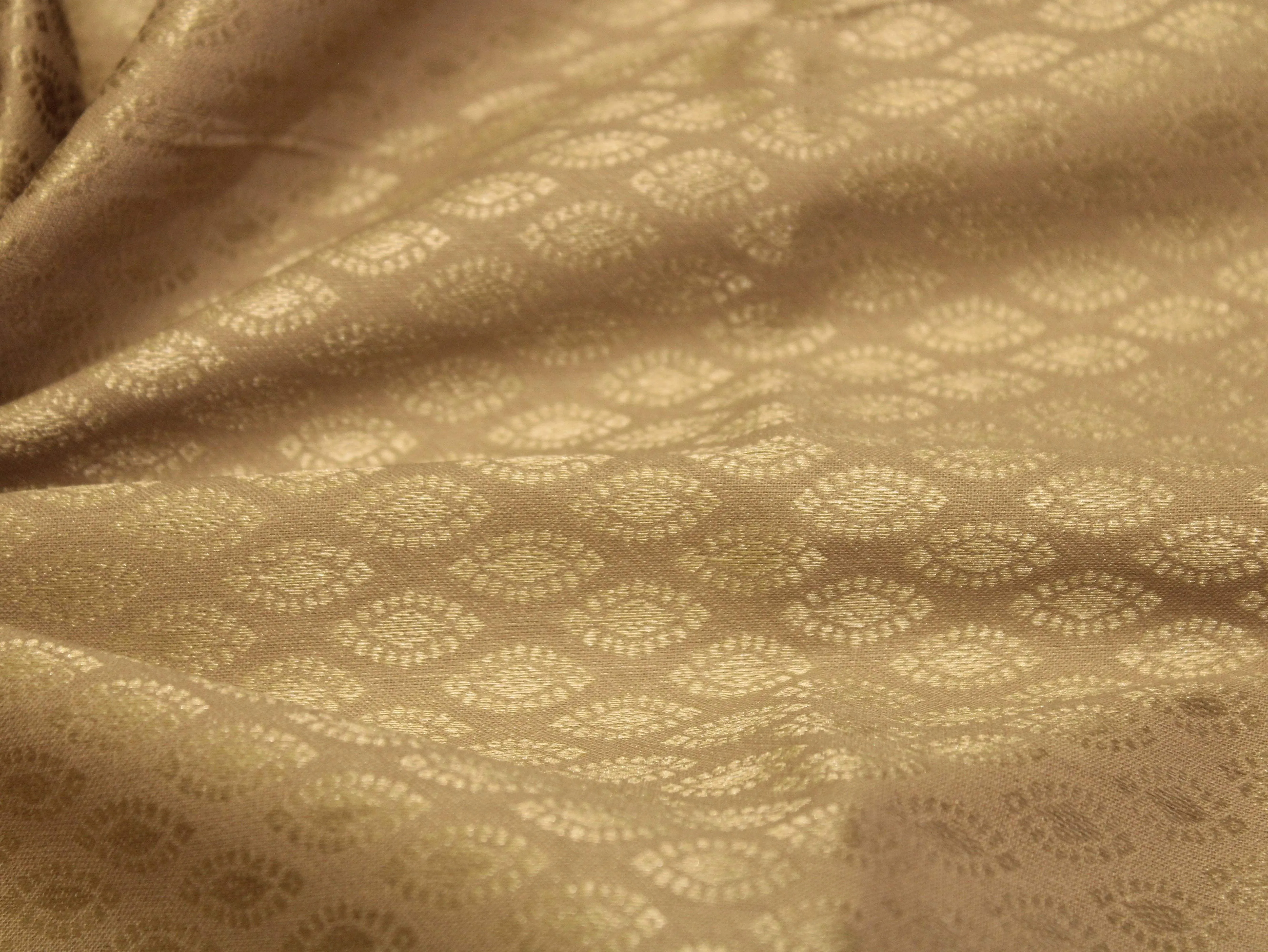 Self Woven Cotton Fabric  - Light Khaki