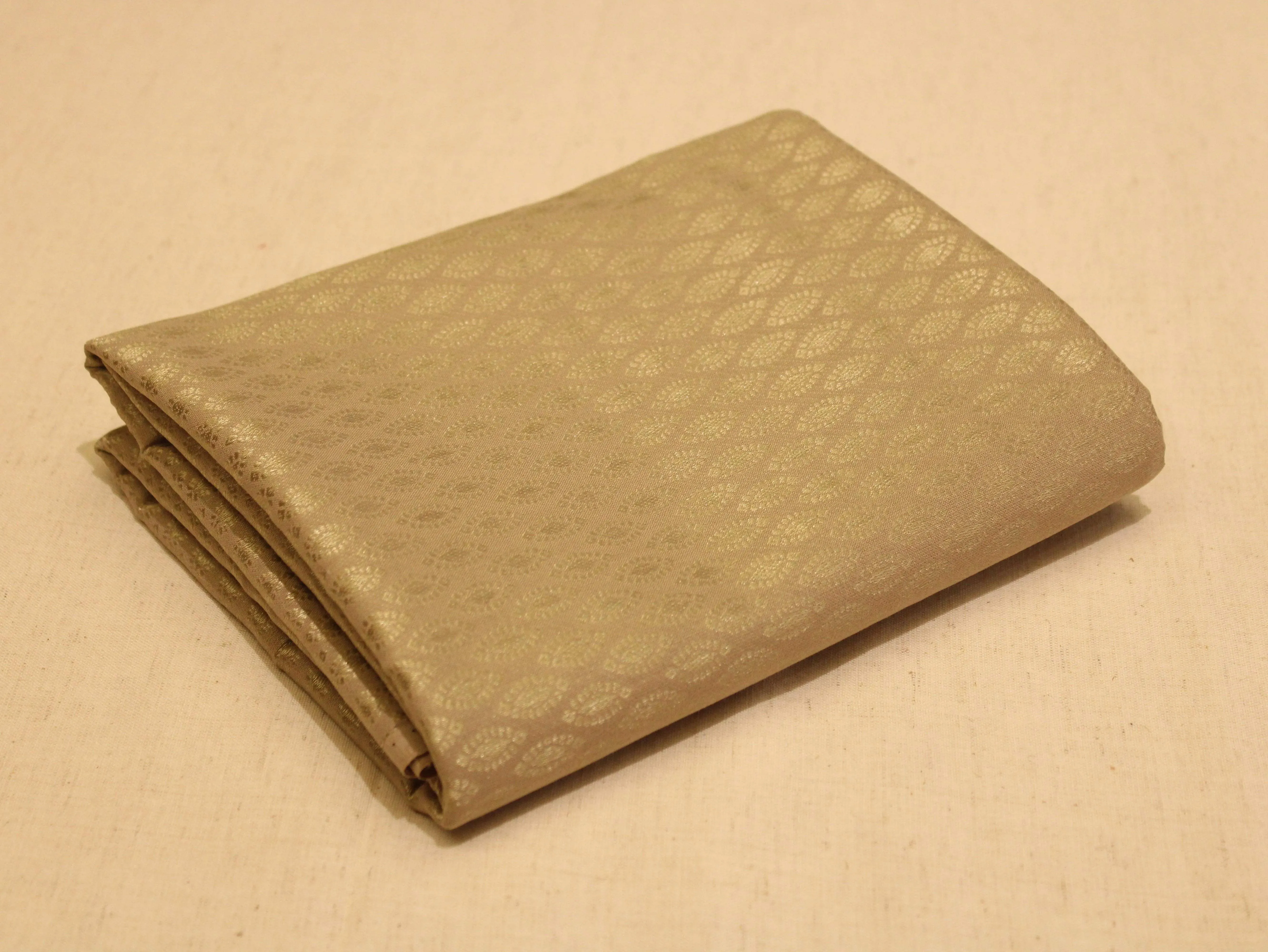 Self Woven Cotton Fabric  - Light Khaki