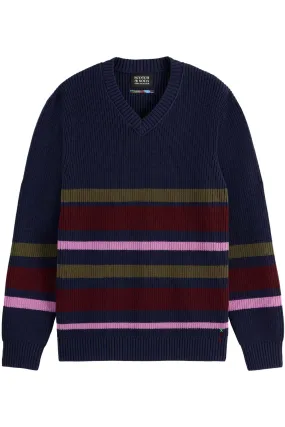 STRIPED PULLOVER Navy