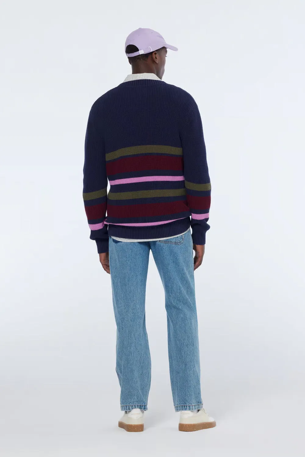 STRIPED PULLOVER Navy