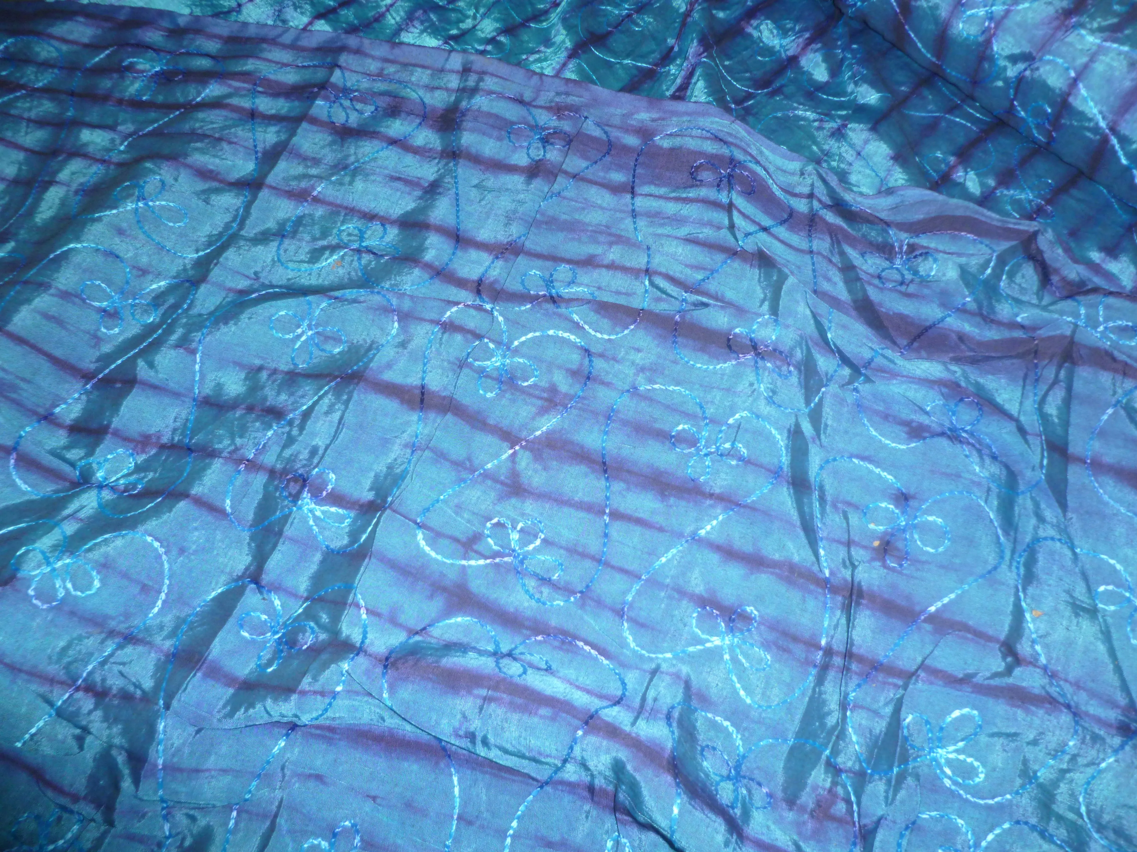 Tie Dye Silks with Embroidery