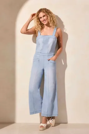 TR5764o Denim Jumpsuit W/Adjustable Straps