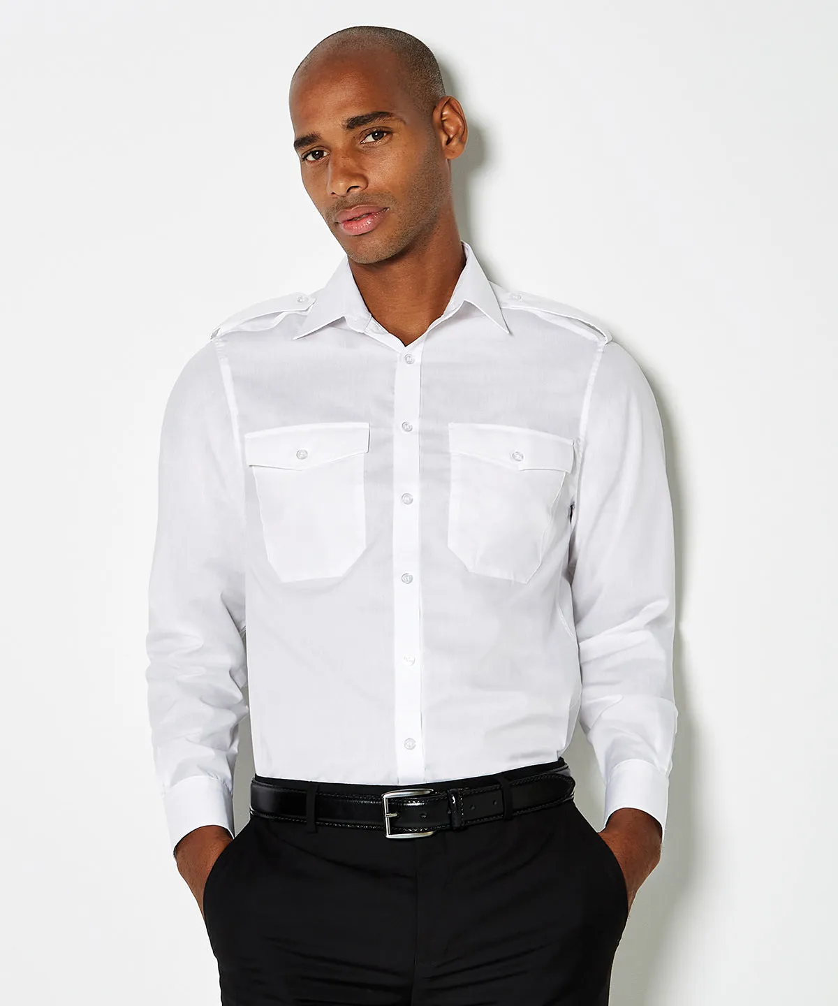 White - Pilot shirt long sleeved