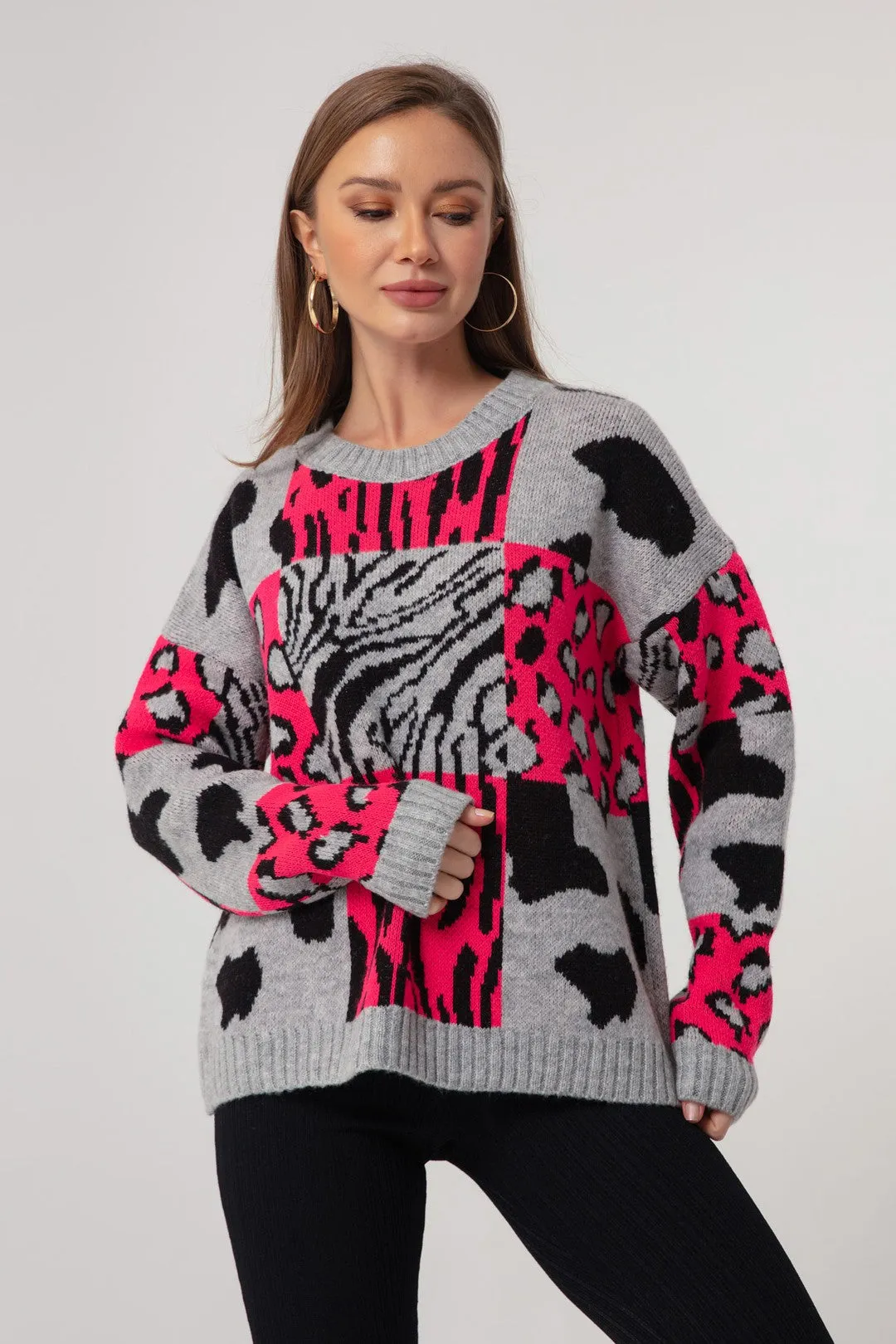 Woman Silk Zebra Knitwear Sweater