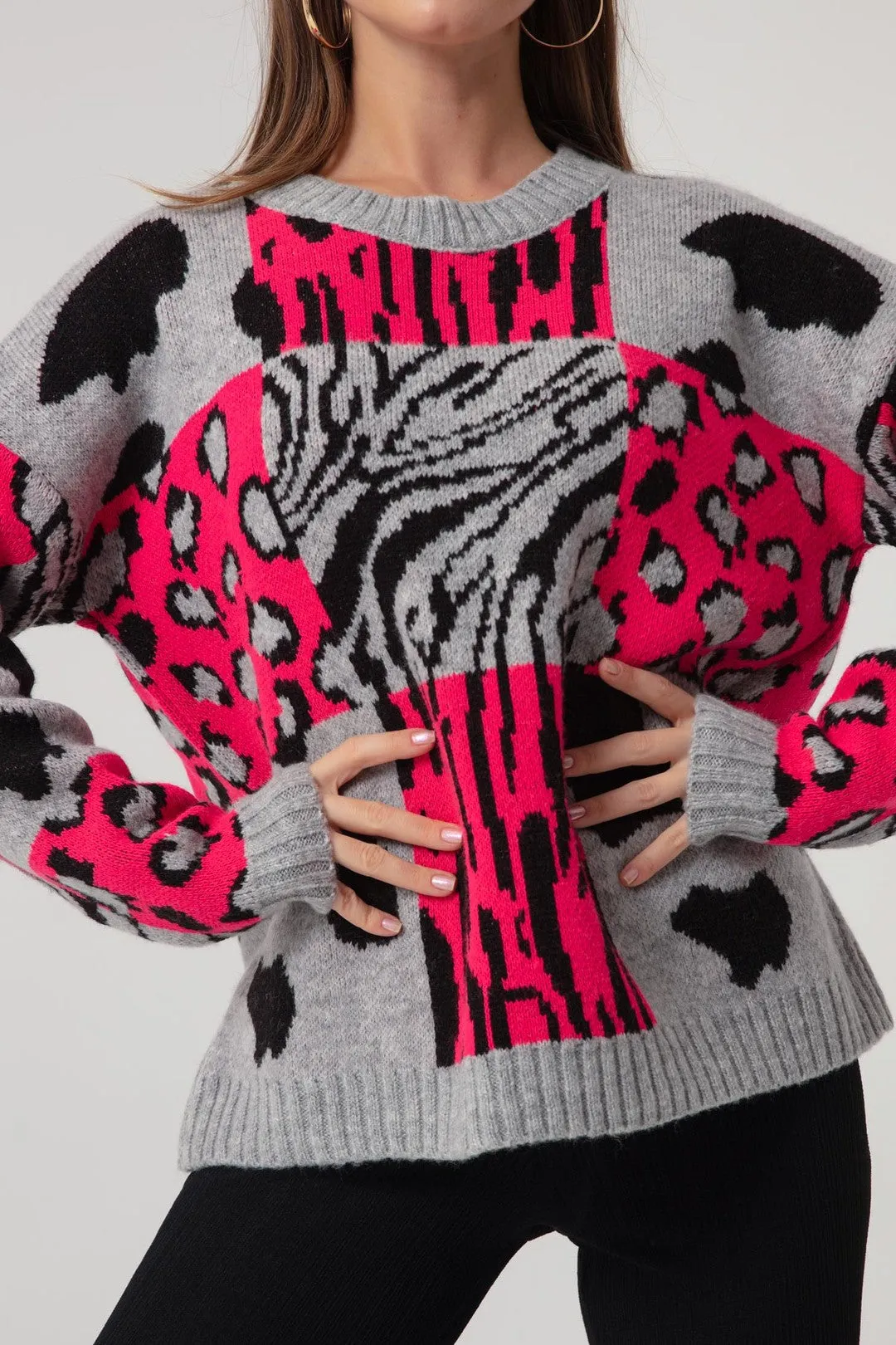 Woman Silk Zebra Knitwear Sweater